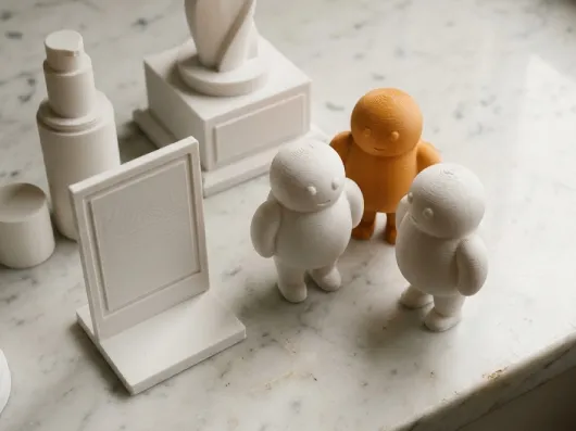 Prototipo de packaging impreso en 3D — maqueta de envase para estudio de mercado