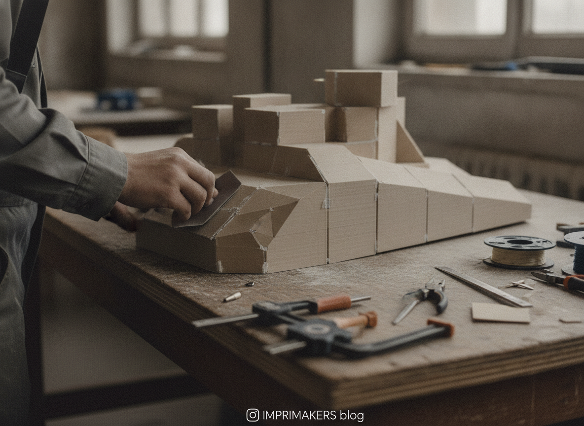 maqueta de gran formato impresa en 3D por módulos y ensamblada en el taller