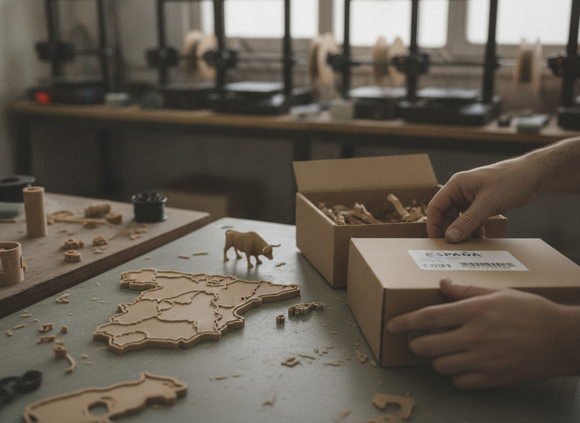 Piezas impresas en 3D embaladas para su envío en España — servicio de impresión 3D de Imprimakers