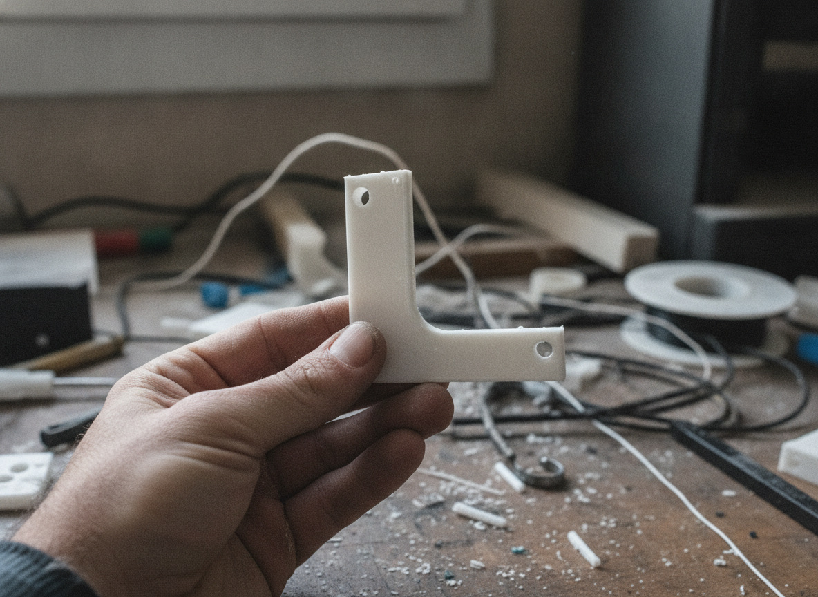pieza funcional de nylon PA12 impresa en SLS para un prototipo industrial externalizado